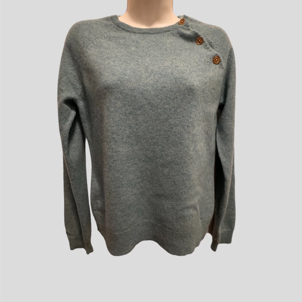 Lauren Ralph Lauren size large 100% cashmere long sleeve blue sweater